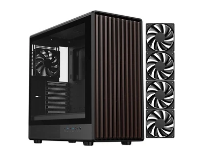 DIYPC DIY-ATX08-Wood Black USB3.0 /Type C ATX Mid Tower Gaming Computer Case w/ - Image 1 of 4