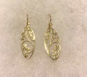 Sajen Elemental Vermeil Drop Earrings 2 Inches Long -  3.5 Grams - Picture 1 of 8