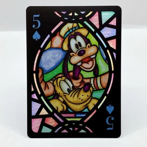 Goofy Pluto Spielkarte 5 Spaten Disney TCG Buntglas Japan Mickey & Friends - Bild 1 von 10