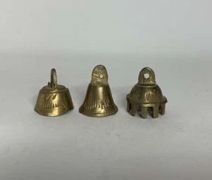 3er Set Vintage Mini Messing Glocken geätzt Glocken - Bild 1 von 5