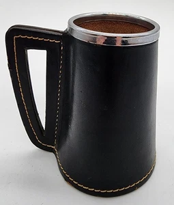 Vintage Gyspen Black Leather Mug One Of A Kind - Picture 1 of 6