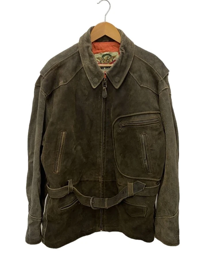AVIREX Biker Jacket L Leather KHK Plain baia - Image 1 of 4