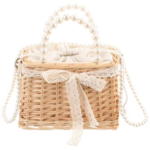 Bolso Bandolera Tejido Bolsos de Mano para Mujer Cesta de Hombro Cartera - Imagen 1 de 12