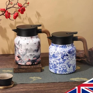 1000ml Floral Pattern Teapot Built-in Infuser Mini Hot Coffee Pot for Hot Drinks - Picture 1 of 21