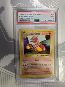 PSA 9 MINT 1999 POKEMON GAME 24 CHARMELEON SHADOWLESS - Picture 1 of 2