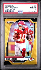 2024 Panini Prizm Isiah Pacheco #139 Gold PSA 8 - Foto 1 di 2