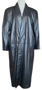 Gr. M Herren GLOBAL IDENTITY G-III Vintage SCHWARZ LEDER TRENCHCOAT SCHWARZ - Bild 1 von 9