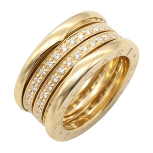 BVLGARI B-zero1 Ring 3 Bands Diamond 18KYG Yellow Gold Used US size 5.75 unisex - Picture 1 of 6
