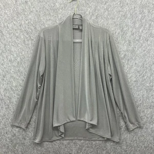 Chicos 2 Additions Knit Cardigan Jacket Womens Large Silver Gray USA - Picture 1 of 7