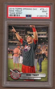 2015 Topps Opening Day Team Spirit #TS-1 Mike Trout LOW POP ONLY 3 HIGHER PSA 9 - Picture 1 of 1