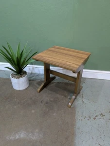 Vintage Teak Veneer Side Table Mid Century Modern Wine Plant Stand.    M - Picture 1 of 8