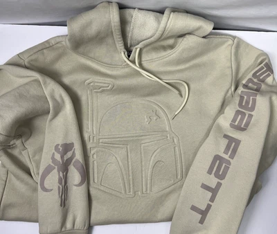 Star Wars Pullover Sudadera con Capucha Boba Fett Casco Beige Para Hombre Grande Foto 1 de 4