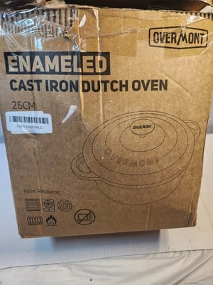 Overmont Enameled Cast Iron Dutch Oven 4.5QT Pot with Lid Pink NEW - Image 1 of 4