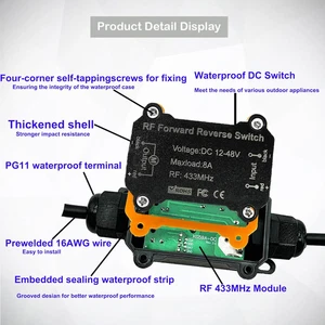Vorwärts Rückwärts Schalter DC12V-48V Wasserdicht Linearantrieb Fernbedienung Motor - Bild 1 von 8
