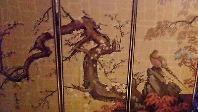 Hand Painted 3- 41×21  Asian-Oriental-Mid Century Wall Panels • 199£