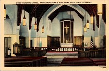 Postcard Boys Town Nebraska Dowd Memorial Chapel Boys Home