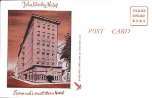 POSTKARTE - John Wesley Hotel Savannah Georgia's kleines sauberes Hotel - KOSTENLOSER VERSAND - Bild 1 von 1