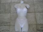 New fancy lace White Bra & Panties set size 34 sexy naughty tight FREE S&H