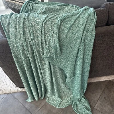 2 YARDS 62" Wide Green Knitted Fabric Quality Stretch Lightweight - Image 1 of 4