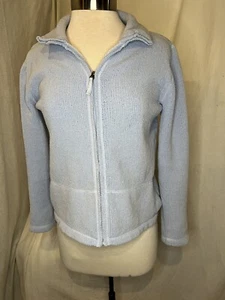 J. JILL Women's Cardigan Zip up Sweater Size X Small Lt Blue Long Sleeve Pockets - Picture 1 of 16