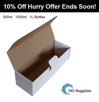 Small Parcel White Die Cut Postal Box Shipping Boxes for 500ml 1000ml 1L BottleA - Image 1 of 2