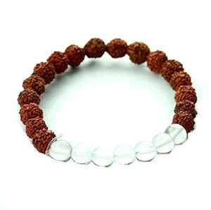 5 Mukhi Rudraksha Crystal bracelet good luck unisex  bracelet - Picture 1 of 3