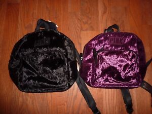 VICTORIAS SECRET PINK "PINK" VELOUR MINI BACKPACK ZIP BOOK CHOICE NWT