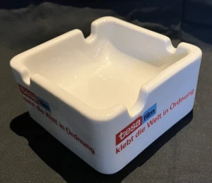 Aschenbecher Porzellan tesa film klebt die Welt in Ordnung 10x10cm - RAR NEU - Bild 1 von 5