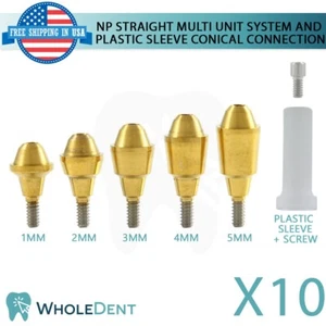 10x NP Conical Connection Straight Multi Unit Plastic Sleeve + Screw Set Dental - Picture 1 of 3