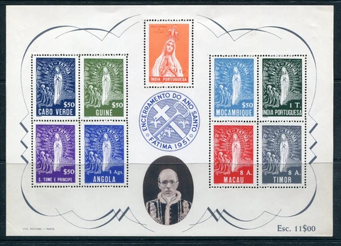 Macao, 1951 Portugal Africa Omnibus Sheet - Mint Hinged, Corner Crease Cover