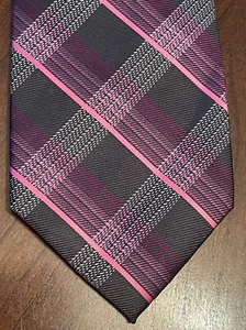 Apt. 9 Pink Black 100% Polyester Men’s Neck Tie Made In China - Picture 1 of 9