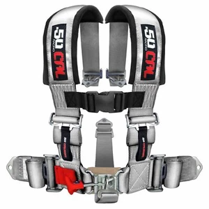 5 Point Safety Harness 2" Wide Straps RZR Trail 900 XP1000 Turbo S Pro XP SILVER - Picture 1 of 3