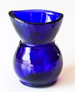 Rare Cobalt Blue Eye Wash Bath Cup Eyewash Glass England Medical Optical Vintage - Bild 1 von 5
