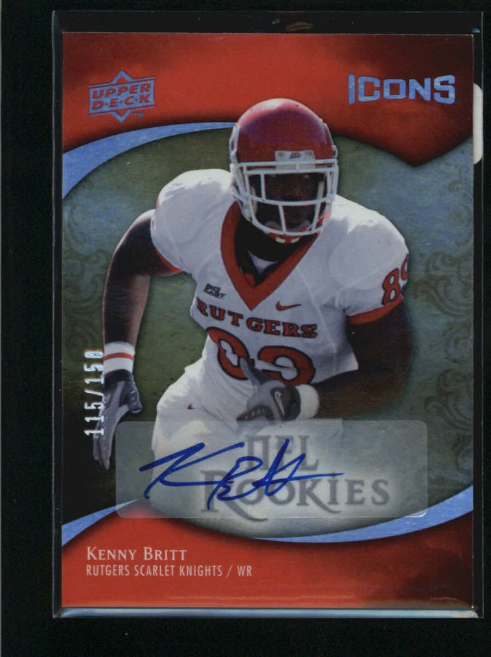 KENNY BRITT 2009 UPPER DECK ICONS ROOKIE AUTOGRAPH AUTO RC #115/150 AD8900 - Image 1 of 1