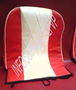 Fiat 600 D KOMPLETTE SITZBEZÜGE "Bicolor Line" WEISS und ROT 3C - Bild 1 von 13