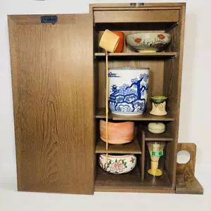 Japanische Teezeremonie Set Tansaku Box Maulbeerholz mit Reise Tansu - Bild 1 von 12