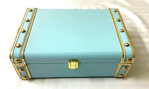 India Tradition Classic Square Decorative Trunk Box (Blue, Size 10x7x3.5 inch)
