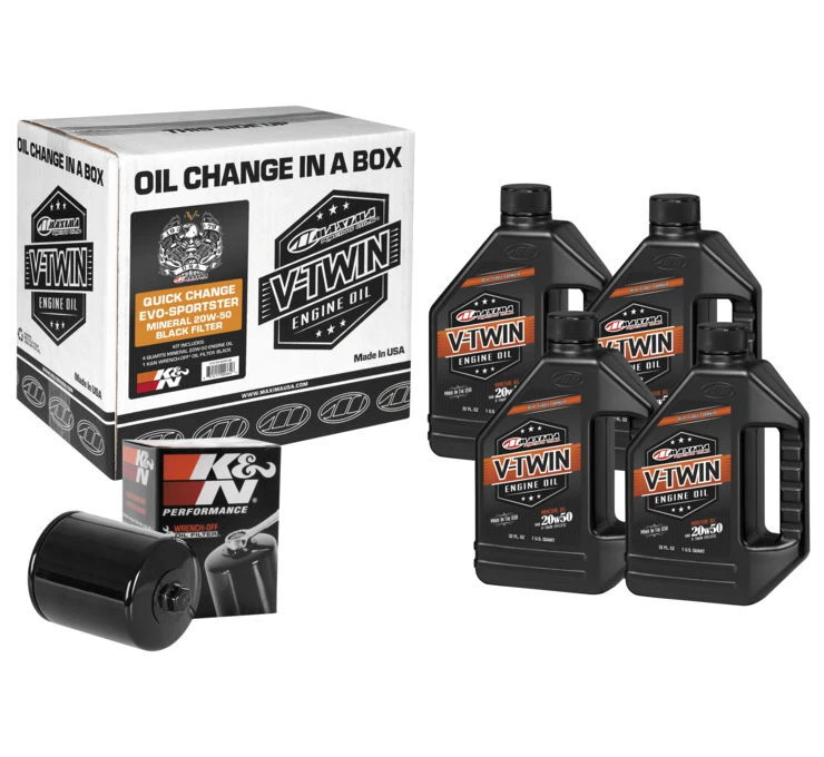 Kit de filtro Maxima Quick Change Harley Evo-Sportster mineral 20W50 90-069014B - Imagem 1 de 1