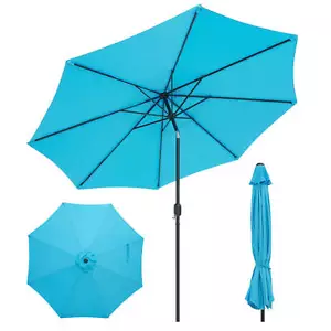 10FT Patio Umbrella Tilt Outdoor Market Sunshade Deck Yard Garden Parasol Blue - Picture 1 of 8