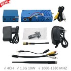  10W 1.3G 4CH Wireless Audio Video CCTV FPV Transmitter Transceiver Receiver Kit