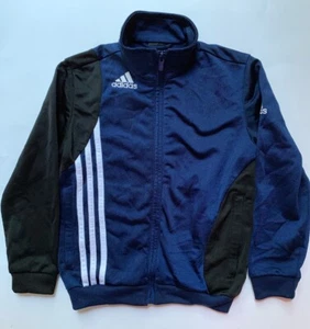 EUC Adidas Boy’s Full Zip Athletic Jacket XXS 2XS Blue Black - Picture 1 of 8