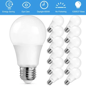15Pack LED Light Bulbs 15W Garage A60/A19 Lamp E27 E26 Lamp Daylight White 6500K - Picture 1 of 12