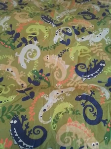 Company Kids Twin Fitted Sheet Lizards Blue Green Reptile Bedding Boys - Picture 1 of 14