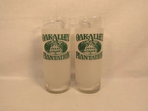 Vintage OAK ALLEY PLANTATION Louisiana Frosted Highball Tom Collins Glasses Pair - Picture 1 of 4