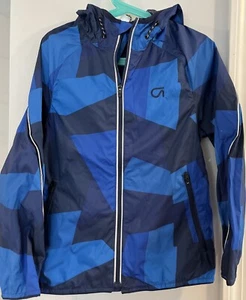 NWT GAP Blue Printed Nylon  Hoodie  Windbreaker JACKET~Boys Size S(6-7) - Picture 1 of 10