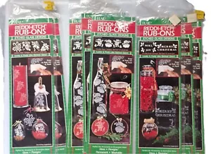 9 - 1994 Plaid Reddi-Etch Rub-Ons Etched Glass Designs - Santa, Joy, Ornaments - Picture 1 of 4