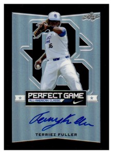 2016 Leaf "Perfect Game" Black SSP /15 AUTO TERRIEZ FULLER #BA-TF1