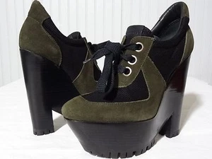 $850 NIB Womens Burberry Prorsum Stuart 150 Wedge Lace Up Shoe sz 8-9 black - Picture 1 of 12