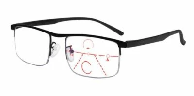Gleitsichtbrille Lesebrille Halbrahmen schwarz +1.0 +1.5 +2.0 +2.5 Dioptrien NEU - Bild 1 von 4