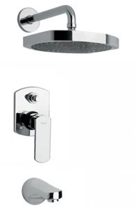 Set bagno UP design con soffione scarico ottone cromato artigianale - Foto 1 di 2